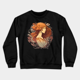 Art Nouveau mystical woman Crewneck Sweatshirt